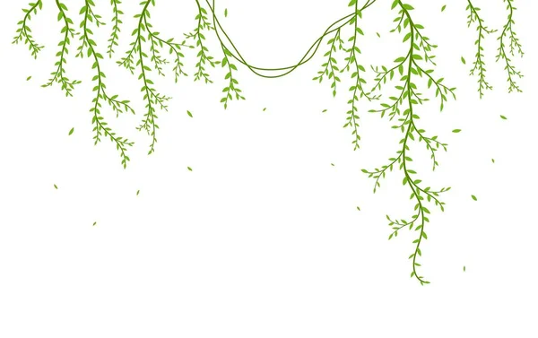 Ilustración Vectorial Hermosa Rama Árbol Con Fondo Silueta Aves Para — Vector de stock