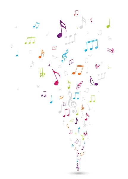 Illustration Vectorielle Notes Musique Colorées Fond — Image vectorielle