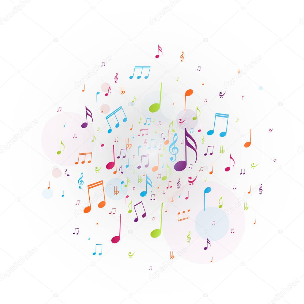 Vector Illustration of Colorful music notes background