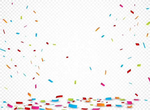 Vector Illustratie Van Kleurrijke Lint Confetti Geïsoleerd Transparante Achtergrond — Stockvector