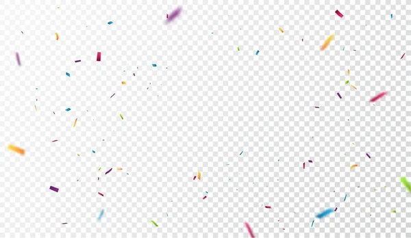 Vector Illustratie Van Kleurrijke Lint Confetti Geïsoleerd Transparante Achtergrond — Stockvector