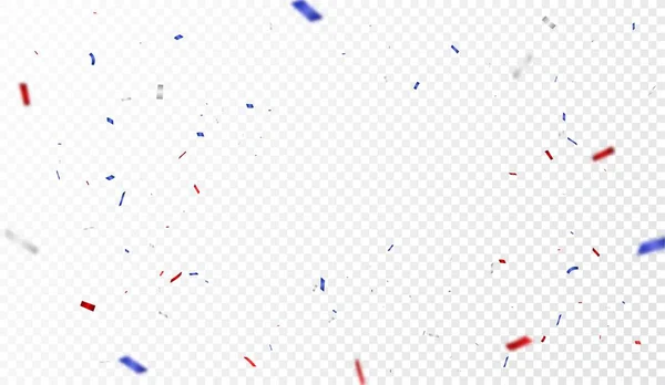 Illustration Vectorielle Confettis Rouges Bleus Isolés Sur Fond Transparent — Image vectorielle