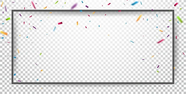 Vektor Illustration Von Buntem Band Und Konfetti Isoliert Auf Transparentem — Stockvektor
