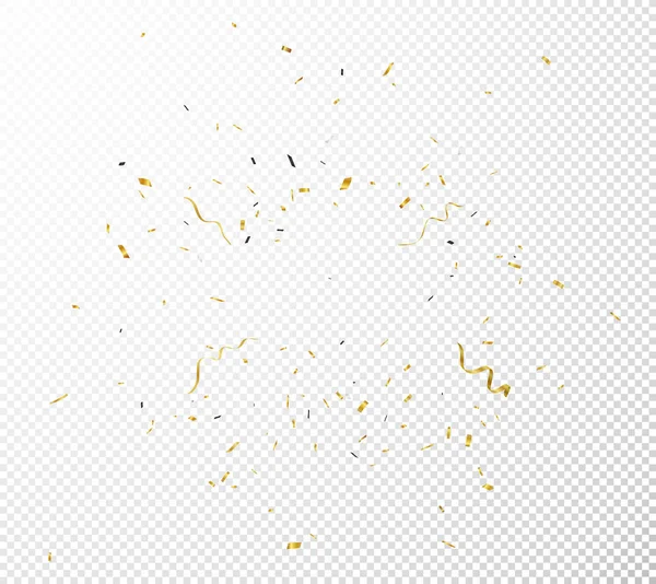 Vektor Illustration Von Gold Konfetti Hintergrund Isoliert Auf Transparentem Hintergrund — Stockvektor