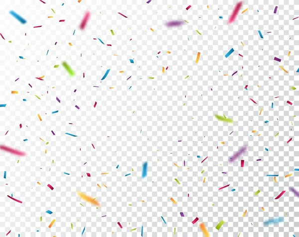 Vector Illustration Colorful Ribbon Confetti Isolated Transparent Background — Stock Vector