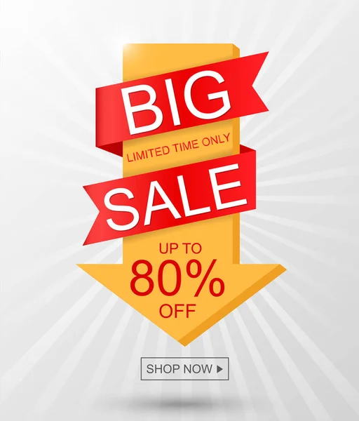 Vector Illustration Big Sale Banner Design — Stock Vector