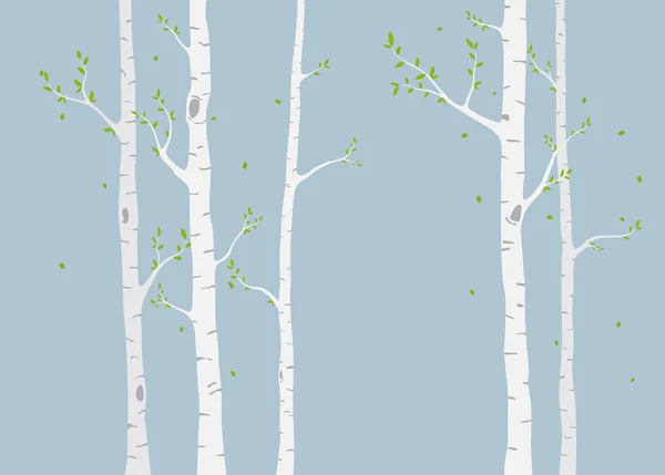 Векторна Ілюстрація Гілки Красивого Дерева Фоном Силуету Птахів Наклеювання Шпалер — стоковий вектор