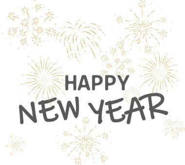 Vektör İllüstrasyon Altın havai fişek ile Happy yeni yıl