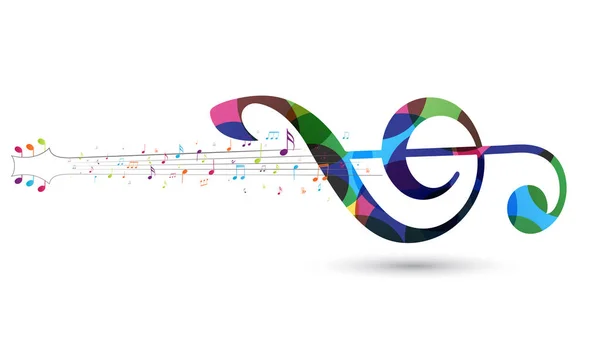 Vector Illustration of Colorful music notes background, abstract sign and symbol