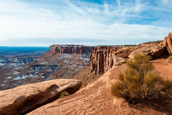 Cayonlands National Park during the winter month in Utah.