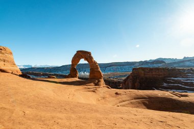 Delicate Arch in the Arches National Park during the winter months clipart