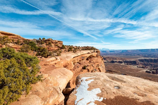 Cayonlands National Park during the winter month in Utah.