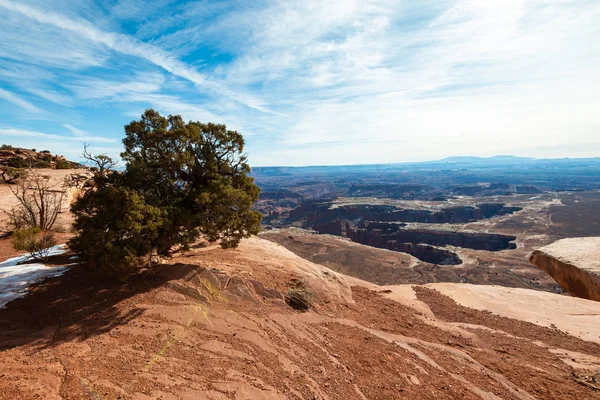 Cayonlands National Park during the winter month in Utah.