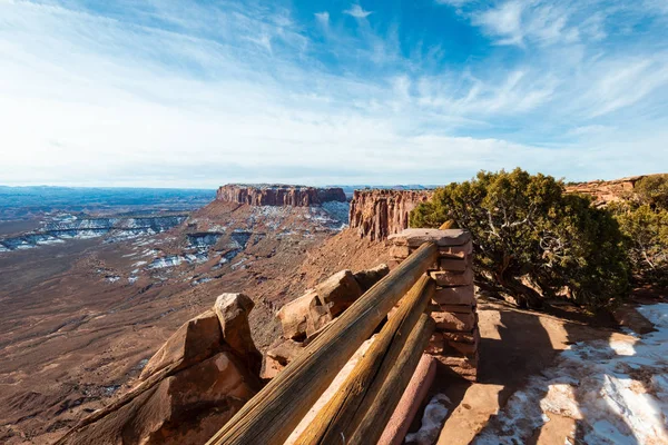 Cayonlands National Park during the winter month in Utah.