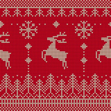 Noel motifli örme kumaş seamless modeli.