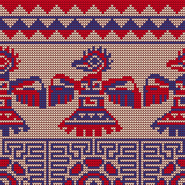 Motif Tricoté Sans Couture Ethnique Maya — Image vectorielle