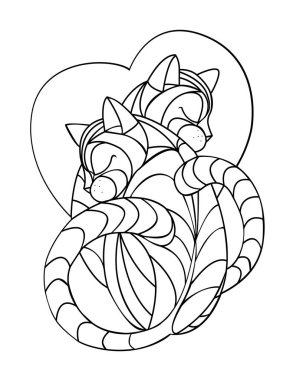 Bir çift aşık kedi fantezi