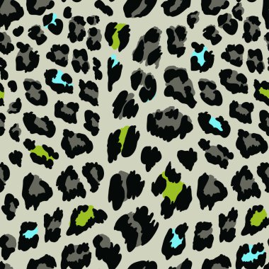 Mavi ve yeşil nokta deseni leopar