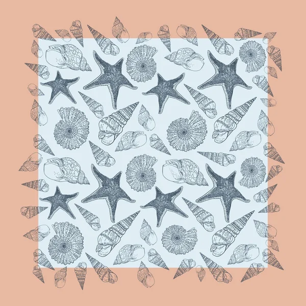 El caparazón con los contornos de las conchas — Archivo Imágenes Vectoriales
