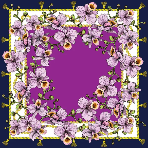 Rosa orkidé halsduk — Stock vektor