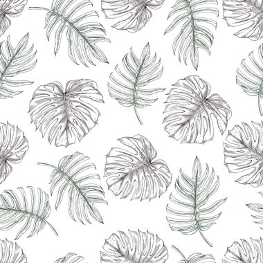 Tropikal yapraklardan eskiz
