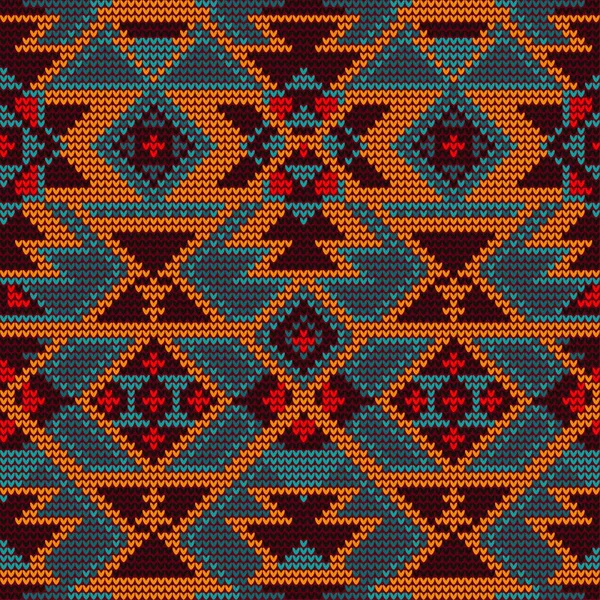 Motif tricoté dans un style ethnique indien — Image vectorielle