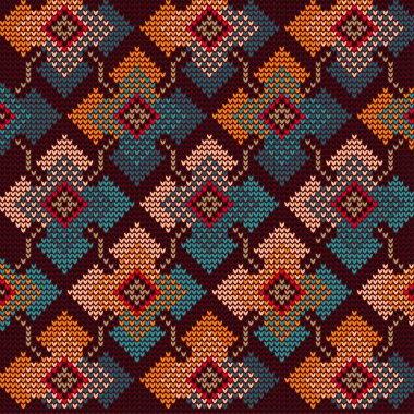 Kareler ve zincirler şeklinde örme desen