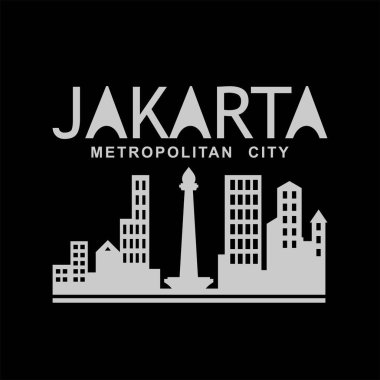 Jakarta metropolitan şehri Endonezya vintage logosu