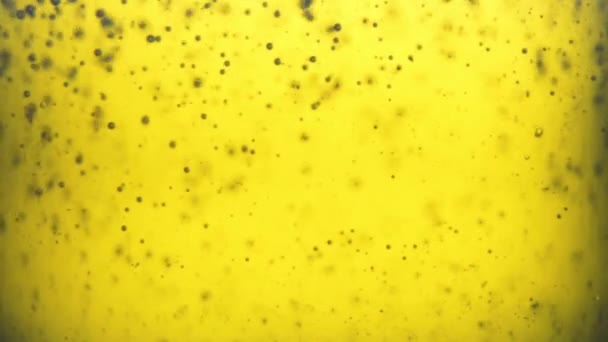 Macro Shot Olio Oliva Giallo Che Viene Versato Rallentatore Contenitore — Video Stock