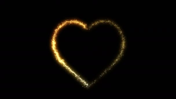 Golden Heart Background — Stock Video