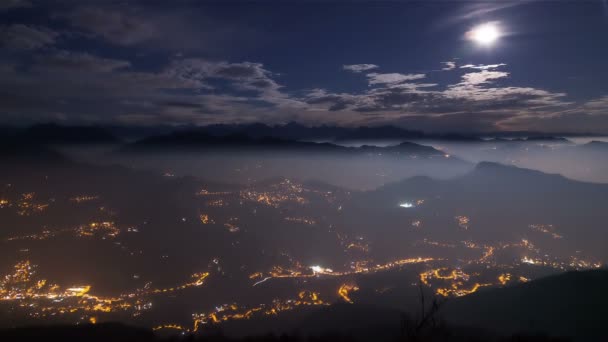 Şehir Yıldız Gece Manzarası — Stok video