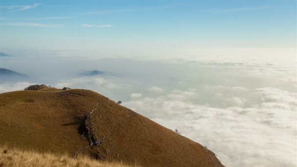 Heuvels Boven Wolken Landschap — Stockvideo