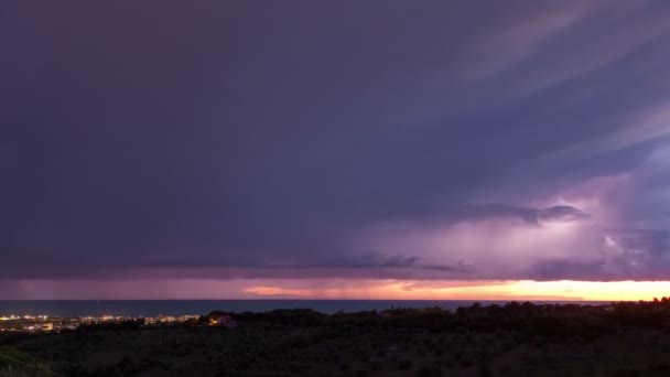 Supercell Lightning Storm Landskap — Stockvideo