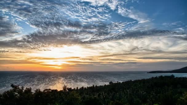 Tropische Zonsondergang Wolken Zee Timelapse — Stockvideo