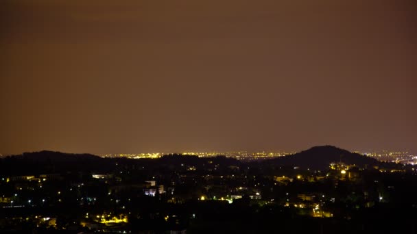 Vliegtuigen Landing Bij Nacht Timelapse — Stockvideo