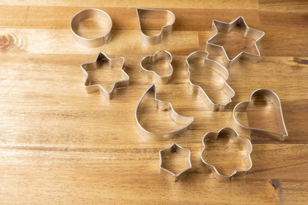 Cookie Cutter Trä Bakgrund — Stockfoto