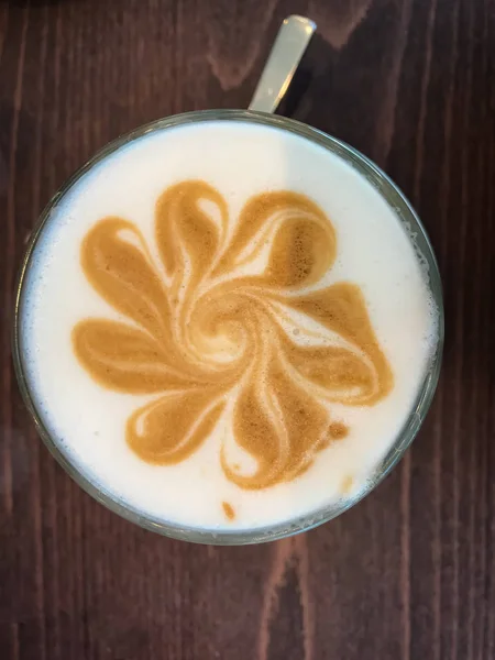 Decorative flower on the coffee cream