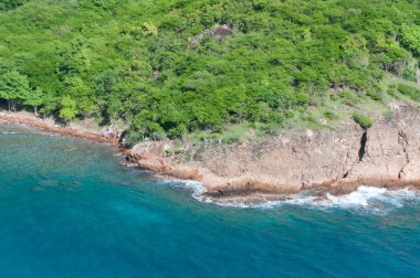 Karayipler ada Antigua, yukarıdan görünüm