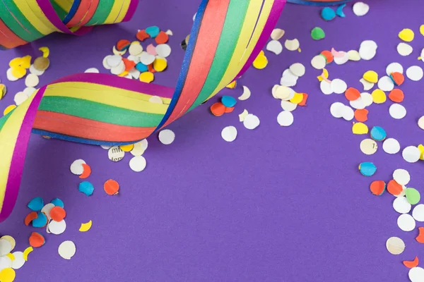 Partij Achtergrond Met Streamers Confetti — Stockfoto