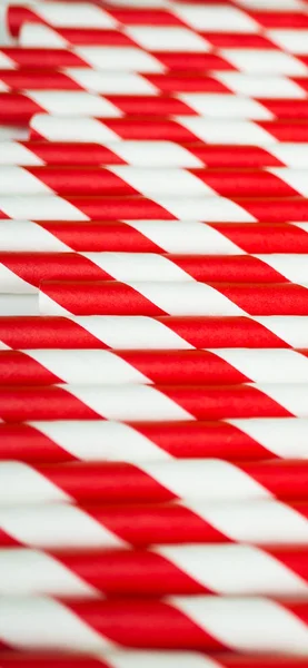 Rot Weiß Gestreifte Strohhalme Vertikales Banner — Stockfoto