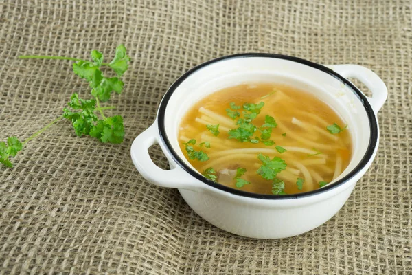 Caldo Recién Cocinado Con Perejil Vermicelli — Foto de Stock