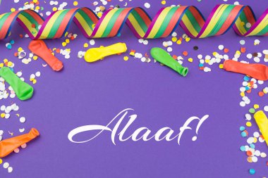 Yaşasın anlamına gelir Alaaf tebrik çok özel Alman cranival ile Ultra violet karnaval arka plan!