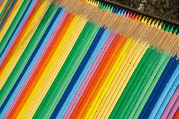 Viele Bunte Buntstifte Diagonal — Stockfoto