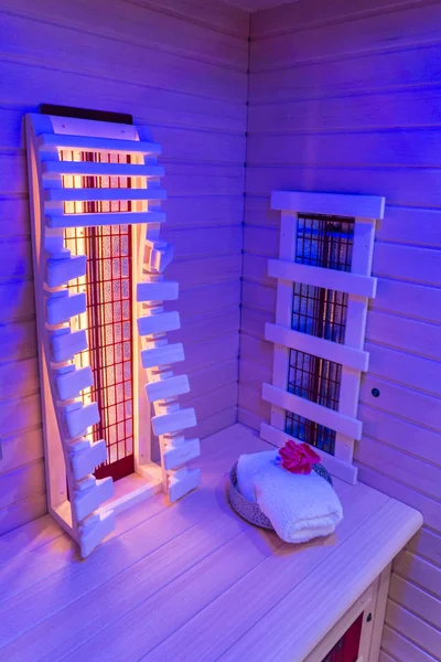 Privat infrared sauna with blue light