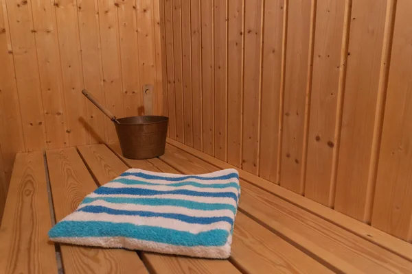 Sauna Interior Con Toalla — Foto de Stock