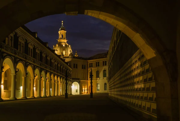 Georgenbau in Dresden by night, Germany, Europe