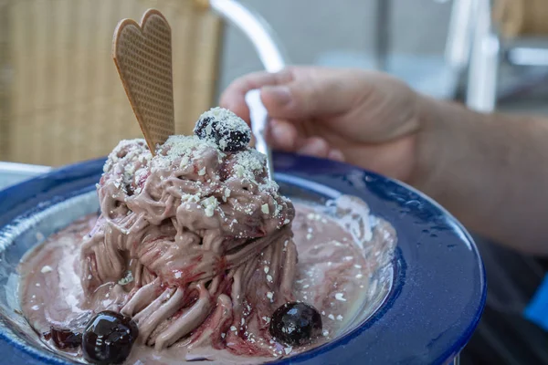 Їжа Смачне Шоколадне Морозиво — стокове фото
