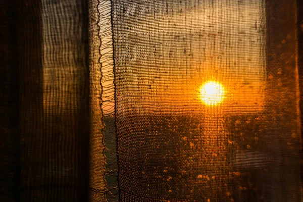 Sunset through the curtain