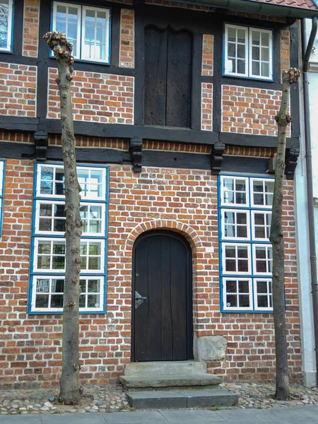 Fachada Una Antigua Casa Ladrillo Alemania — Foto de Stock