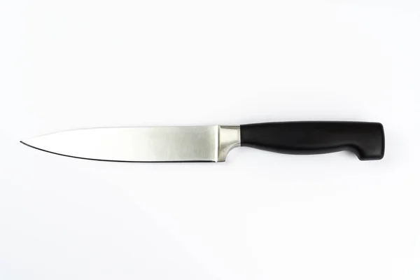 Butcher Knife Isolated White Copy Space — Stock Photo, Image